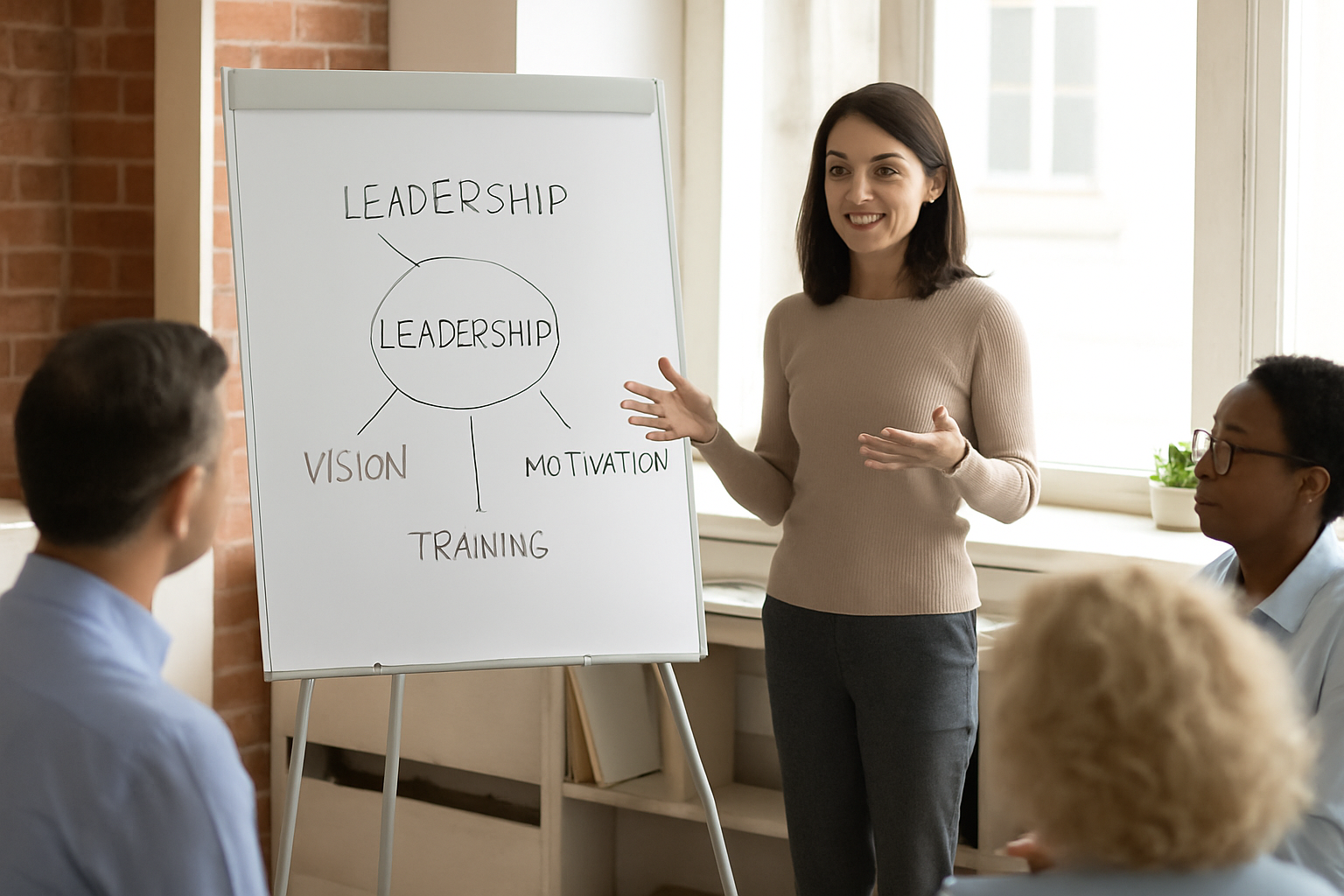 An image illustrating a learning fellow feeding back to her Applied Leadership Challenge set, highlighting the need for motivation