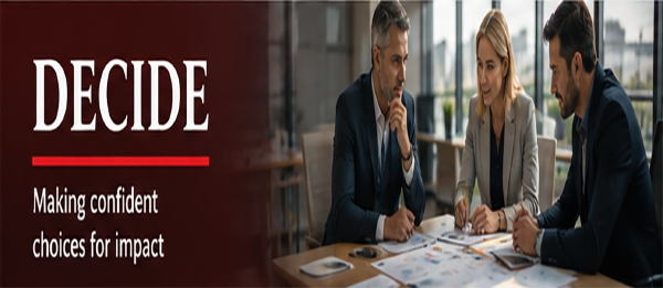2 men and 1 woman siting at office table making a decision
